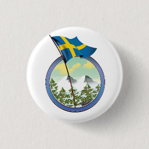 Badge Rond 2,50 Cm Logo rétro de Suède