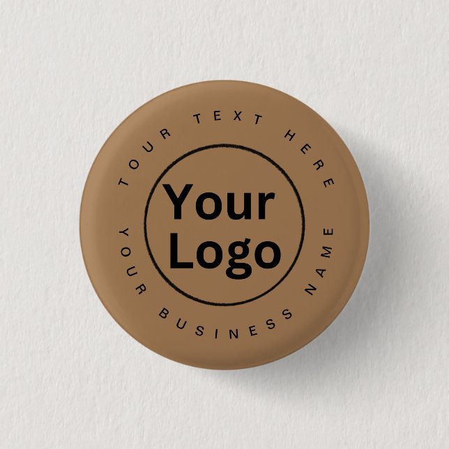 Badge Rond 2,50 Cm Logo simple pour entreprise brun (Devant)