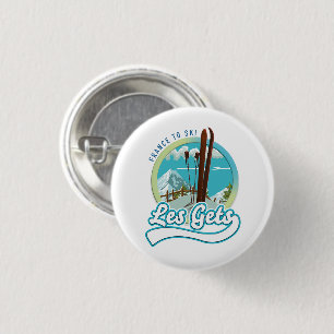 Badge Rond 2,50 Cm Logo ski Les Gets France