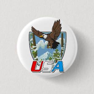 Badge Rond 2,50 Cm Logo USA Patriot