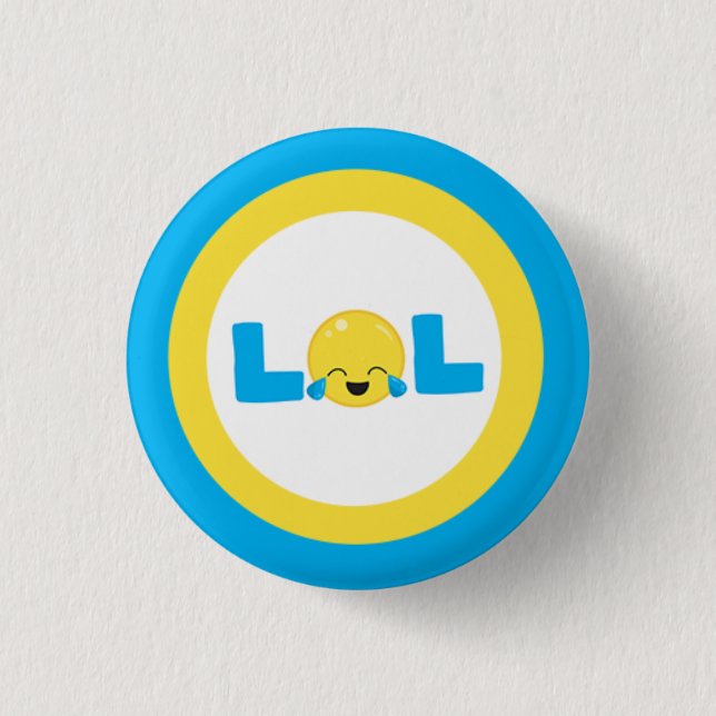 Badge Rond 2,50 Cm LOL Lauder Out Loud Emoji (Devant)