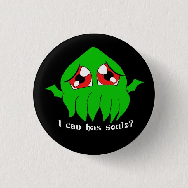 Badge Rond 2,50 Cm Lolthulu de Chibi Cthulu (Devant)