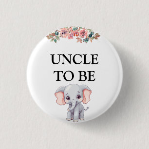 Badge Rond 2,50 Cm L'oncle Baby shower éléphant à être
