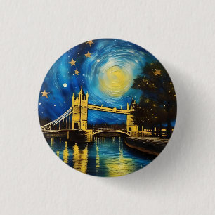 Badge Rond 2,50 Cm London Bridge Acrylique Art,