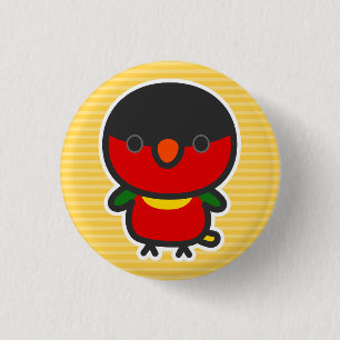 Badge Rond 2,50 Cm Lori à joues jaunes