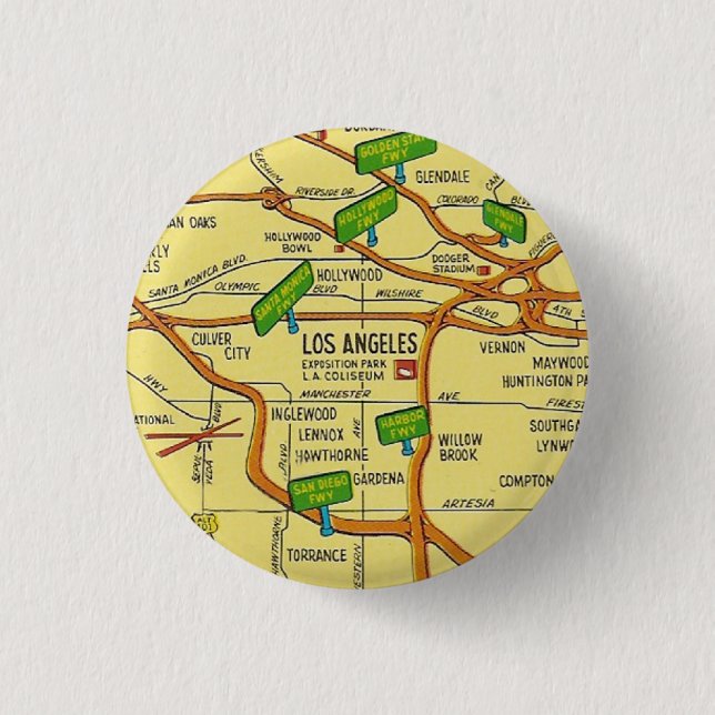 Badge Rond 2,50 Cm Los Angeles (Devant)