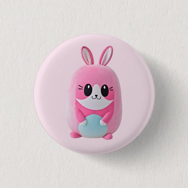 Badge Rond 2,50 Cm Lou Lou. Une créature douce, rose (Devant)