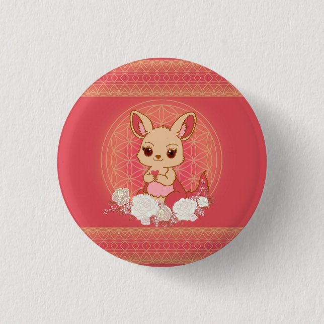 Badge Rond 2,50 Cm Louisa le Kangourou Mignon (Devant)