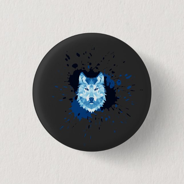 Badge Rond 2,50 Cm Loup (Devant)