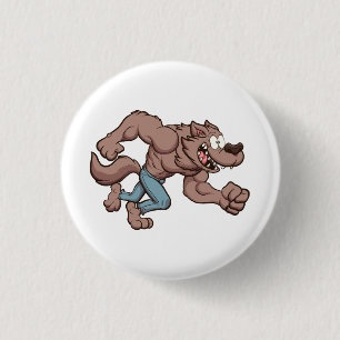 Badge Rond 2,50 Cm Loup-garou en course
