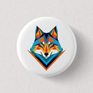 Badge Rond 2,50 Cm Loup géométrique