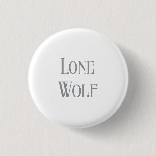 Badge Rond 2,50 Cm Loup solitaire mâle Sigma minimaliste moderne