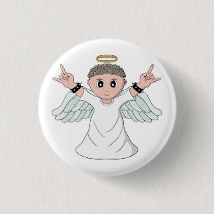 Badge Rond 2,50 Cm Lourde musique amour ange