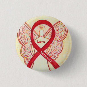 Badge Rond 2,50 Cm Love Angel Sensibilisation Pins de ruban