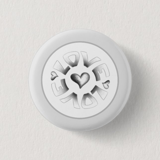 Badge Rond 2,50 Cm Love Grey (Devant)