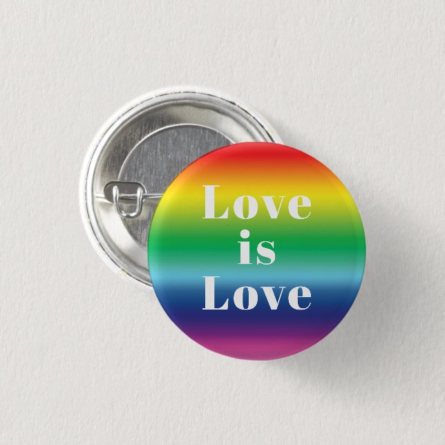 Badge Rond 2,50 Cm Love is Love Rainbow motif lgbtq gay pride (Devant & derrière)