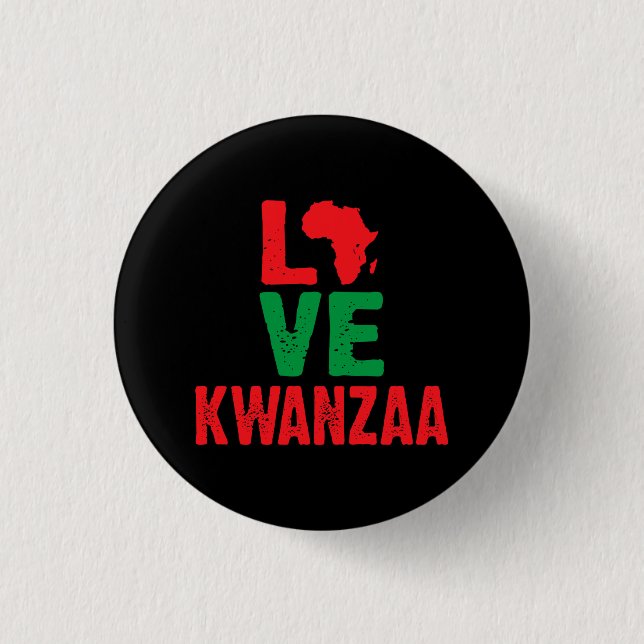 Badge Rond 2,50 Cm Love Kwanzaa (Devant)