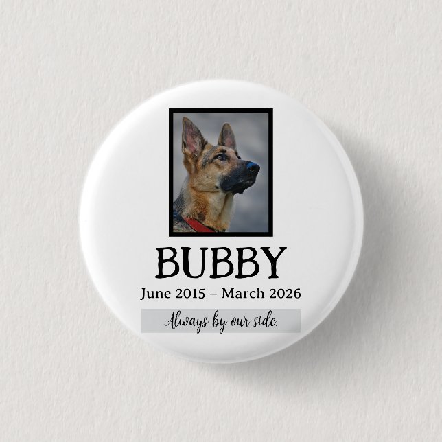 Badge Rond 2,50 Cm Love Memorial Funeral Pet Loss In Our Hearts Forev (Devant)
