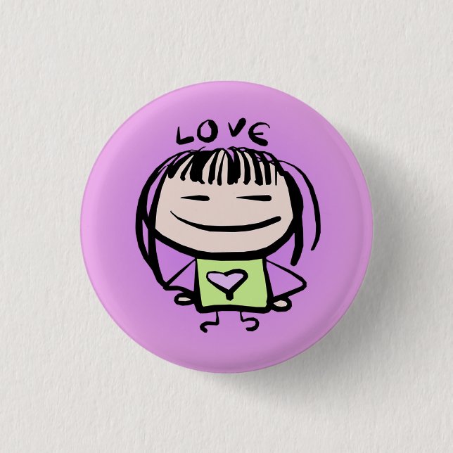 Badge Rond 2,50 Cm Love Pin - Smeople (Devant)