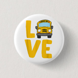 Badge Rond 2,50 Cm Love School Bus Driver Schoolbus Busdriver
