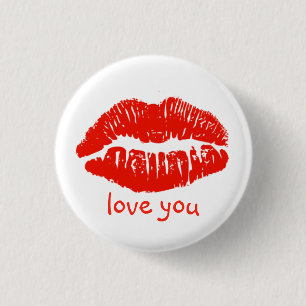 Badge Rond 2,50 Cm Love You Lips Valentine Button