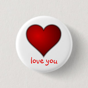 Badge Rond 2,50 Cm Love You Valentine Button