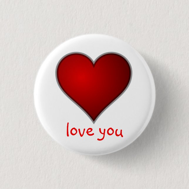 Badge Rond 2,50 Cm Love You Valentine Button (Devant)
