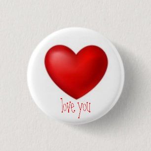 Badge Rond 2,50 Cm Love You Valentine Button