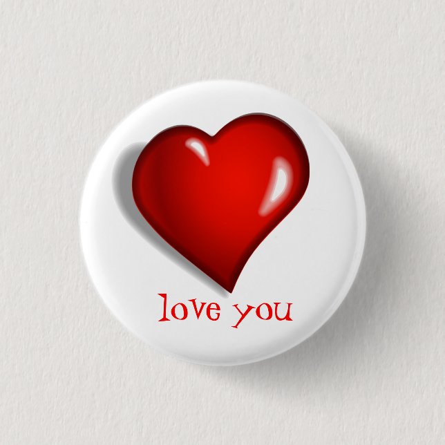Badge Rond 2,50 Cm Love You Valentine Button (Devant)