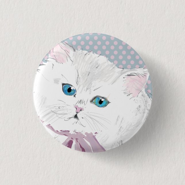 Badge Rond 2,50 Cm lovely kitty (Devant)