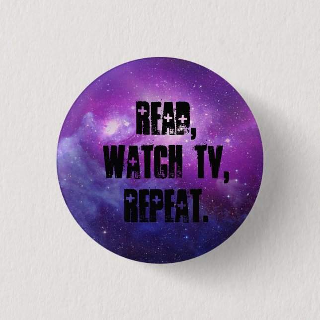 Badge Rond 2,50 Cm Lu, montre TV, répétition (Devant)
