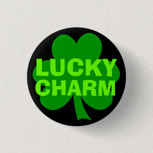 Badge Rond 2,50 Cm Lucky Charm Green Shamrock