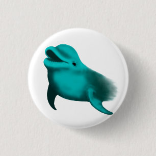 Badge Rond 2,50 Cm Lucky Dolphin