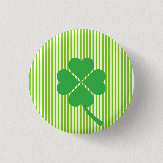 Badge Rond 2,50 Cm Lucky Four Leaf Shamrock Design-87906 (Devant)