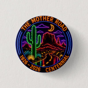 Badge Rond 2,50 Cm Lueur de minuit 100 ans Route commémorative 66
