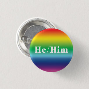 Badge Rond 2,50 Cm Lui, Lui, Pronouns Lgbtq Lgbt Pride Couleurs arc-e