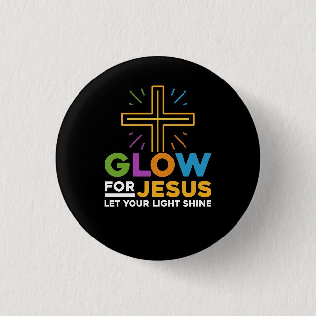 Badge Rond 2,50 Cm Luminosité Pour Jésus Laisser Votre Lumière Foi Br (Devant)