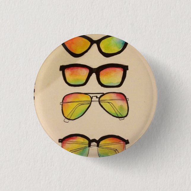 Badge Rond 2,50 Cm Lunettes de soleil (Devant)