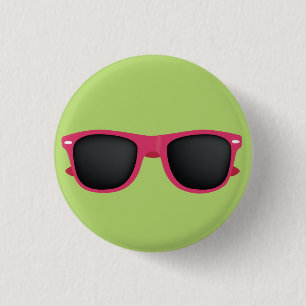 Badge Rond 2,50 Cm Lunettes de soleil roses