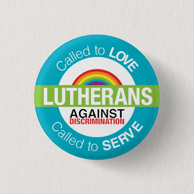 Badge Rond 2,50 Cm Luthériens contre le bouton de discrimination (Devant)