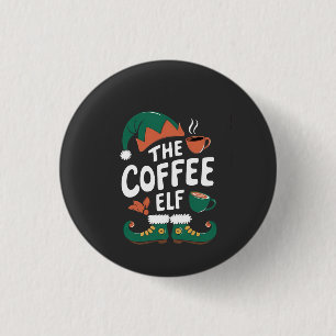 Badge Rond 2,50 Cm Lutin de café Noël drôle de caféine Amoureux de No