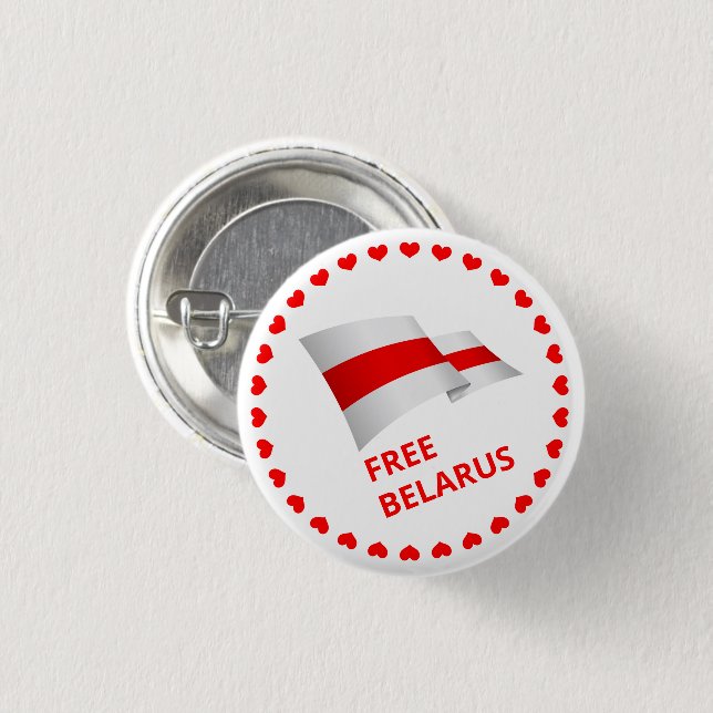 Badge Rond 2,50 Cm Lutte pour la liberté en Biélorussie. (Devant & derrière)