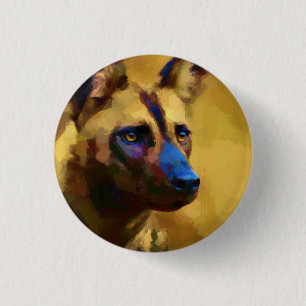 Badge Rond 2,50 Cm Lycaon Pictus