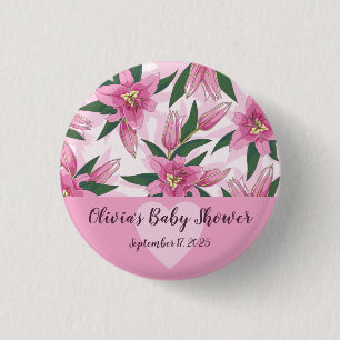 Badge Rond 2,50 Cm Lys rose florissant