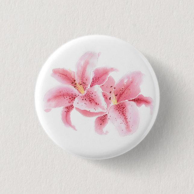 Badge Rond 2,50 Cm Lys Stargazer Rose (Devant)