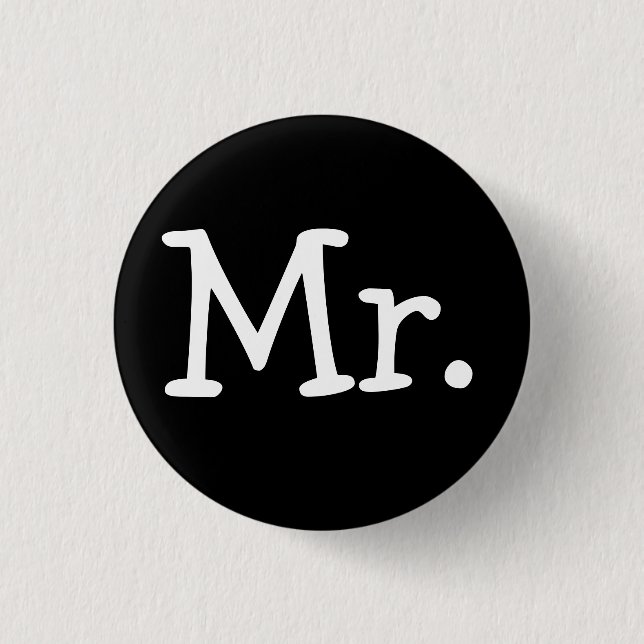 Badge Rond 2,50 Cm "M. "bouton (marié) (Devant)