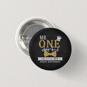 Badge Rond 2,50 Cm M. ONEderful 1st Birthday Party Favor