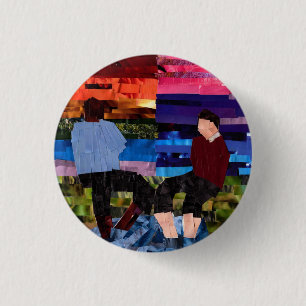 Badge Rond 2,50 Cm M. Rogers et l'officier Clemmons