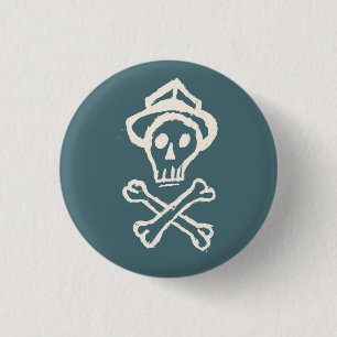 Badge Rond 2,50 Cm M. Skullington - bleu de ciel de Doldrum