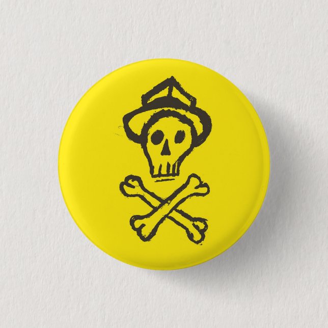 Badge Rond 2,50 Cm M. Skullington - jaune citron (Devant)